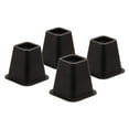 thumbnail image 1 of Black Square Bed Risers, 5-6", Set of 4, 1 of 4