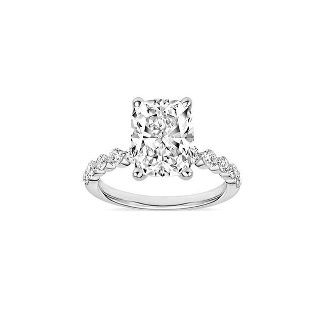 Lab Created 3.48 CT. T.W. Elongated Cushion Cut Pave Diamond Ring