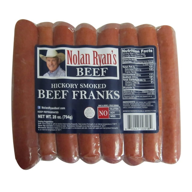 Nolan Ryan's Hickory Smoked Beef Franks - 16 ct. - 28 oz.