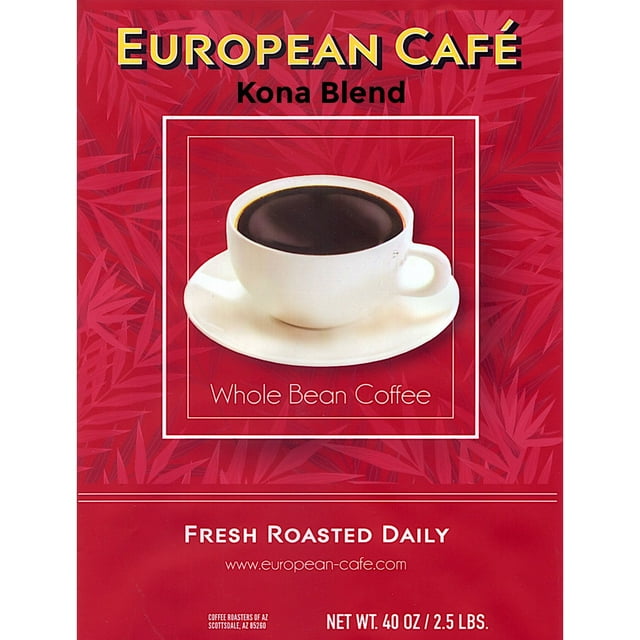 European Café Medium Roast Whole Bean, Kone Blend, 40 oz.
