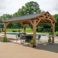 thumbnail image 3 of Backyard Discovery Norwood Cedar Gazebo with PowerPort, Choose Size, 3 of 14