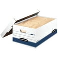 thumbnail image 1 of Bankers Box STOR/FILE Storage Box with Locking Lid, White/Blue Legal, 12/Carton, 1 of 8