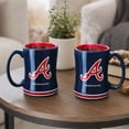 thumbnail image 4 of Logo Brands Atlanta Braves 14oz Relief Mug Set, 4 of 4