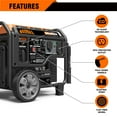 thumbnail image 4 of 6000/5250-Watt Genmax Gas-Powered Open Frame Inverter With CO Sensor + Remote Electric Start / Folding Handle, 4 of 7