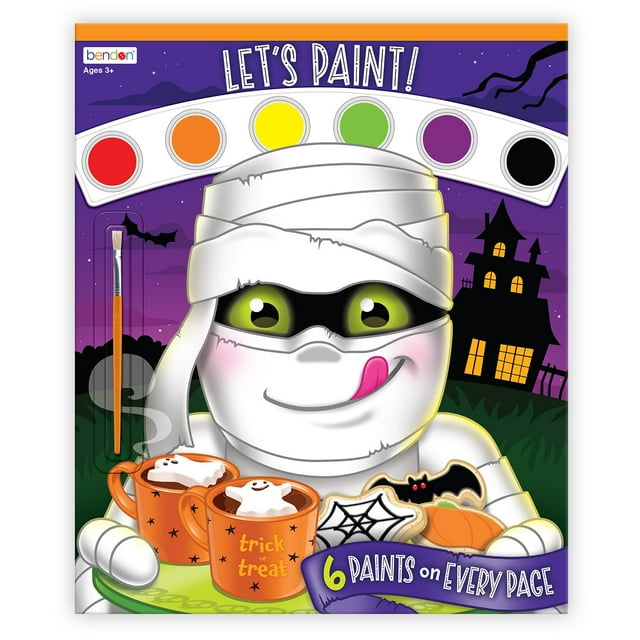 Bendon's Halloween Paint with Water Palette Activity Book, Mixed Media