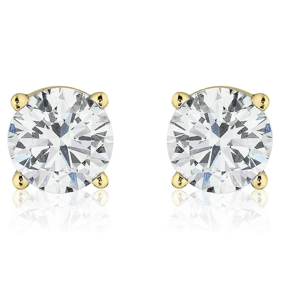 Round Diamond Studs in 18K Gold