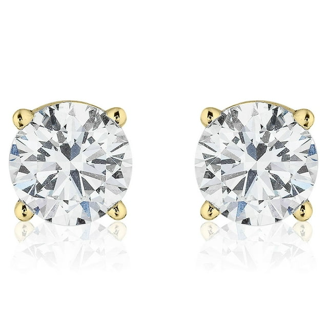 Round Diamond Studs in 18K Gold