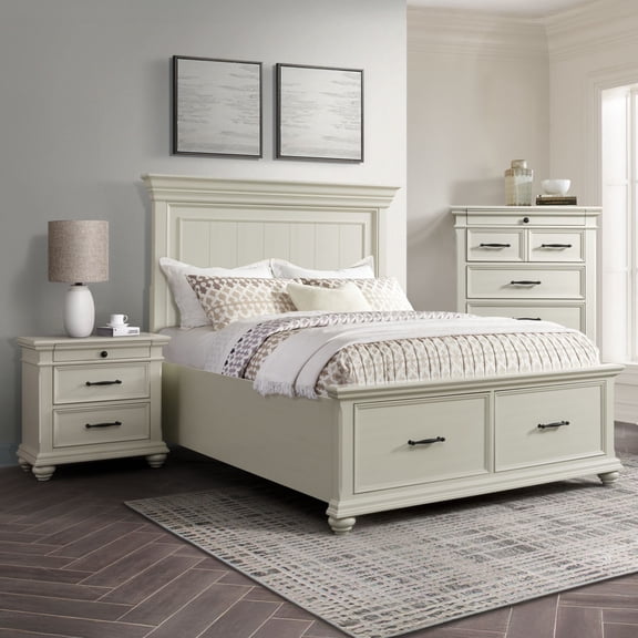 Society Den Brooks Poplar Wood Platform Storage Bedroom Set, Assorted Sizes and Sets