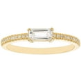 thumbnail image 1 of Baguette Cut Gemstone and 0.10 CT. T.W. Diamond Ring in 14K Gold, 1 of 5