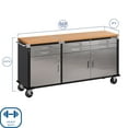 thumbnail image 2 of Seville Classics UltraHD 6-Drawer Rolling Work Center, 75.6" W x 20" D x 37.5" H, 2 of 12