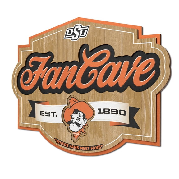 YouTheFan Oklahoma State Cowboys 17"x12.5" 3D Multi-Layered Fan Cave Sign