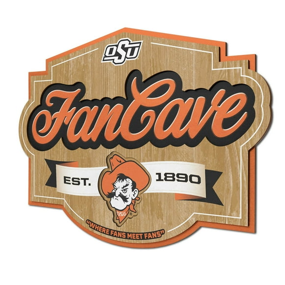YouTheFan Oklahoma State Cowboys 17"x12.5" 3D Multi-Layered Fan Cave Sign