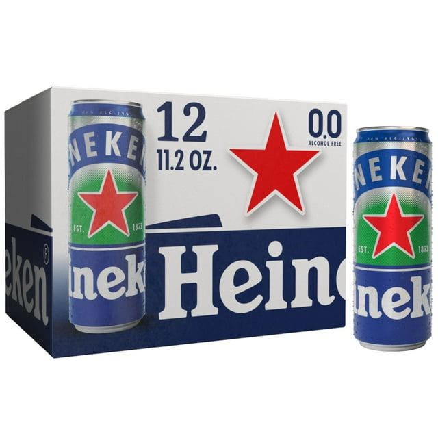 Heineken 0.0 Non-Alcoholic Lager Beer, 11.2 fl. oz. can, 12 pk.