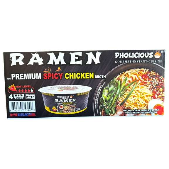 PhoLicious Spicy Chicken Ramen, 4.1 oz., 4 pk.