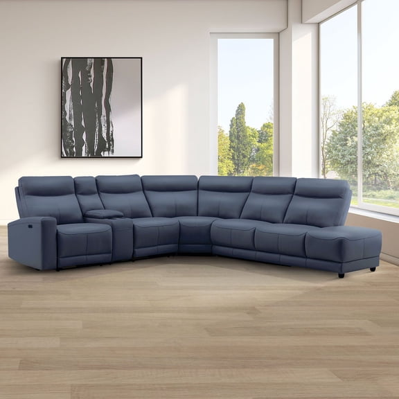 Kimmel Power Reclining Leather Sectional with Power Headrest