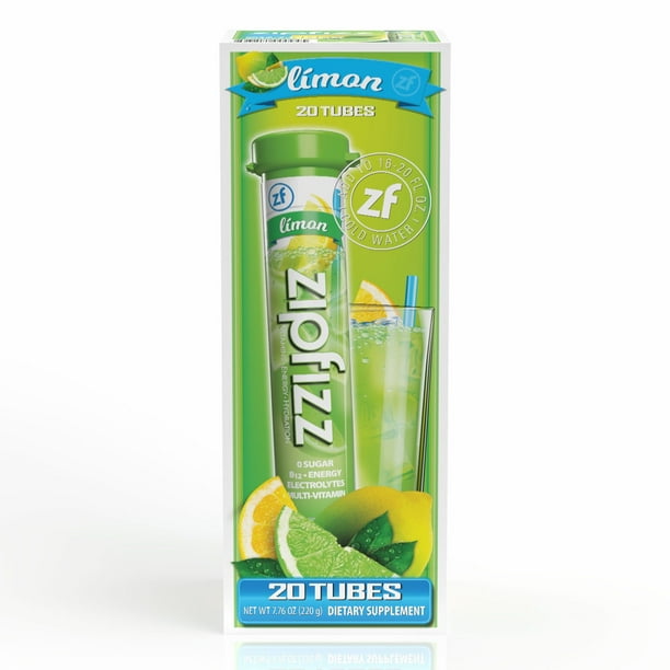Zipfizz Energy Multi-Vitamin Hydration Drink Mix, Limon, 20 ct