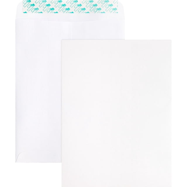 Business Source Self Sealing Catalog Envelope, 9"x12", 28lb, White, 100/Box