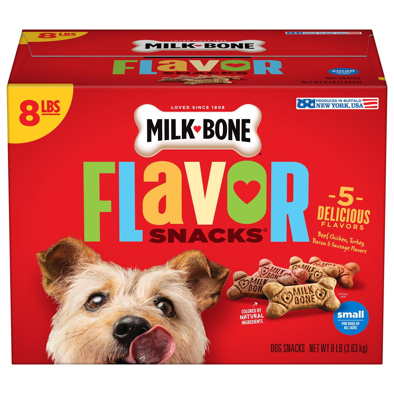 Milk-Bone Meat Flavored Snacks, Small Crunchy Dog Biscuits, lbs