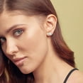 thumbnail image 5 of Cushion Cut Gemstone and 0.15 CT. T.W. Halo Diamond Stud Earrings in 14K Gold, 5 of 5