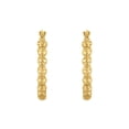 thumbnail image 1 of Diamond cut Bead Hoop Earrings in 14K Yellow Gold, 1 of 6