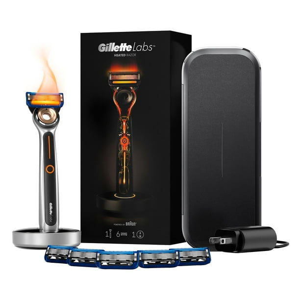 Heated Razor by GilletteLabs - 1 Handle, 6 Blade Refills, 1
