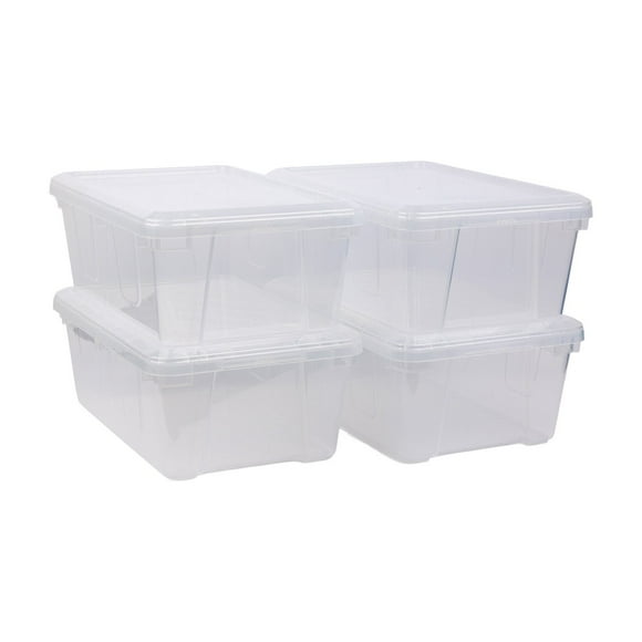 Member's Mark 13 Quart Clear Storage Containers, 10.9" D x 16.4" W x 6.4" H, 4-Pack