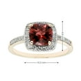 thumbnail image 4 of Cushion Cut Gemstone & 0.18 CT.T.W. Halo Diamond Ring in 14K Gold, 4 of 5