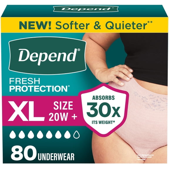 Depend Fresh Protection Incontinence Underwear for Women, Choose Size