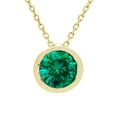 thumbnail image 1 of Round Cut Gemstone Bezel Pendant in 14K Gold, 1 of 5