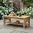 thumbnail image 10 of Cambridge Casual Salinas Teak Patio Set with Tan Cushions, 5pc, 10 of 13