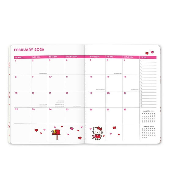 2026 Hello Kitty Playful Pink Just Right Monthly Planner with