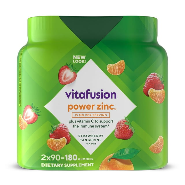 Vitafusion Power Zinc Adult Gummies, Immune Support Dietary Supplement 90 ct., 2 pk.