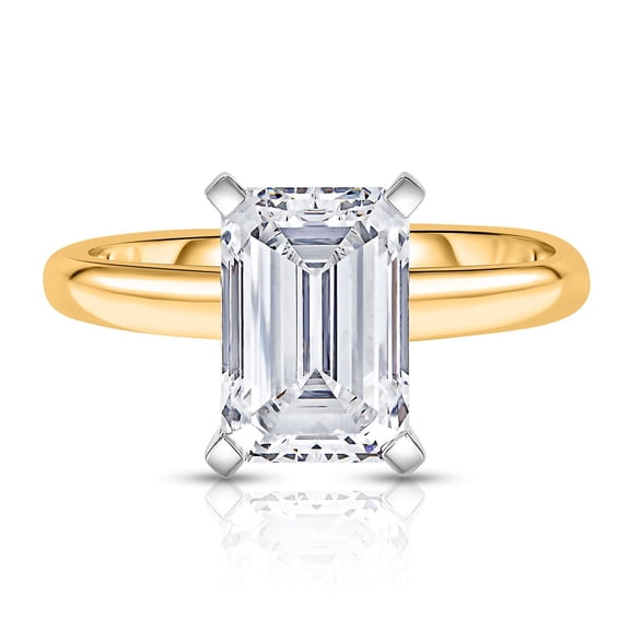 Lab Created Emerald Cut Solitaire Diamond Ring