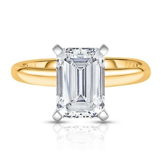 Lab Created Emerald Cut Solitaire Diamond Ring