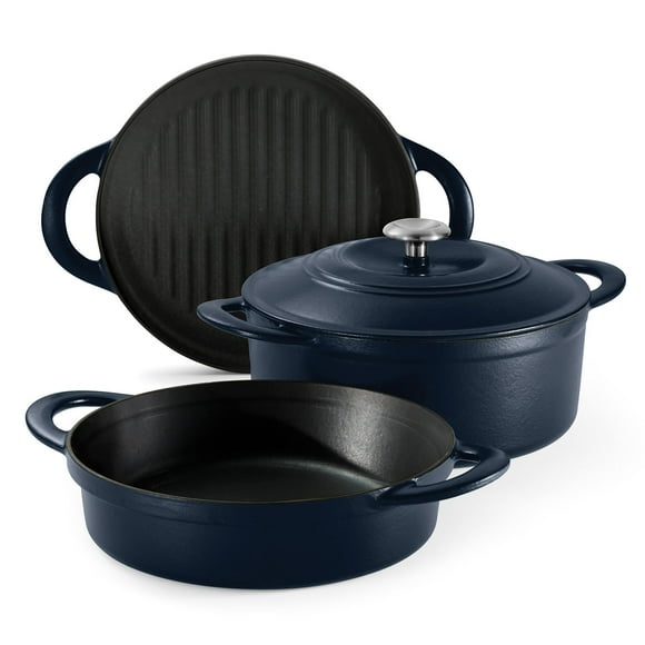 Tramontina 4-Piece Stackable Enamel Cast Iron Cookware Set (Choose Color)