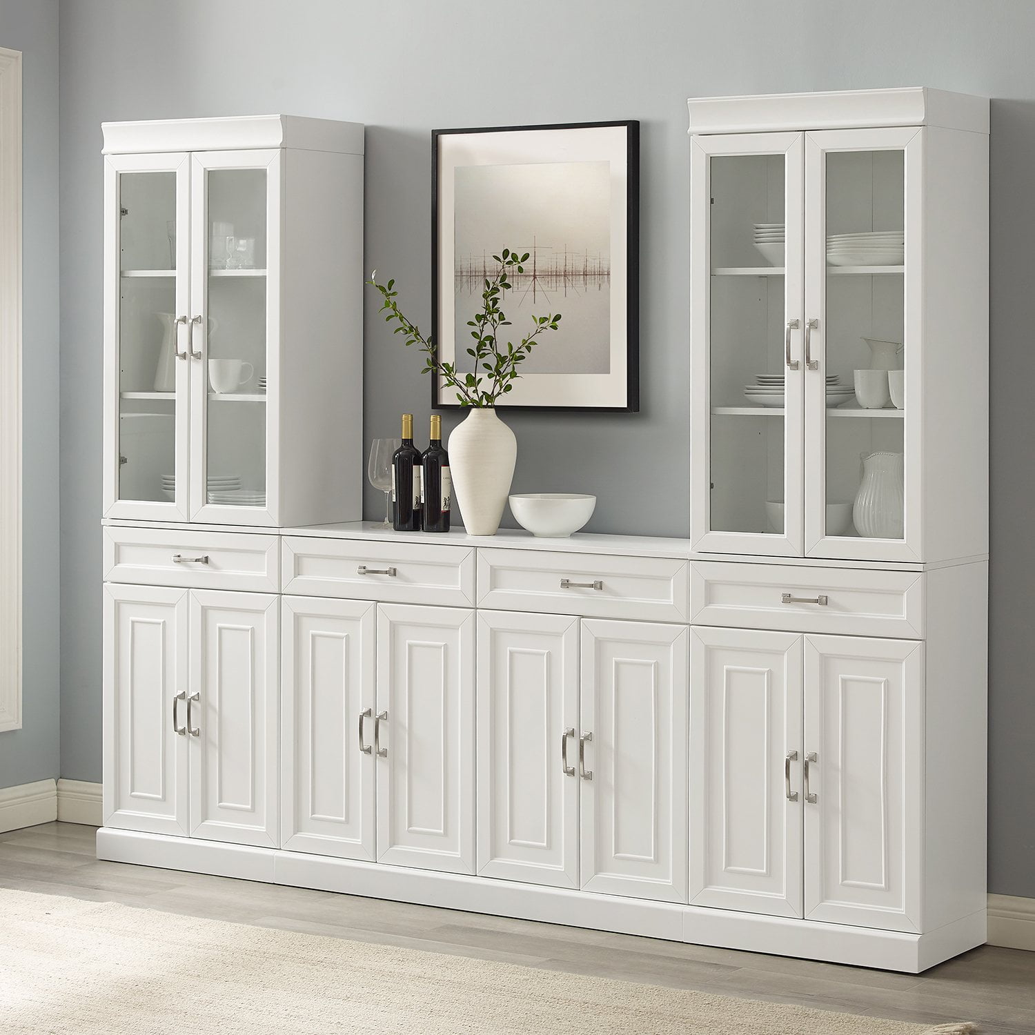 Crosley Furniture Stanton 3-Piece Sideboard & Glass Door Pantry Set - Thumbnail 2