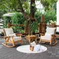 thumbnail image 10 of Cambridge Casual Salinas Teak Rocker Set with Tan Cushions, 3pc, 10 of 10