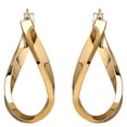thumbnail image 1 of Polished Twist Hoop Earrings in 14K Gold, 1 of 4