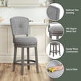 thumbnail image 4 of HH2Home Santa Clara II Wood and Upholstered Swivel Bar Stool or Counter Stool, 4 of 8
