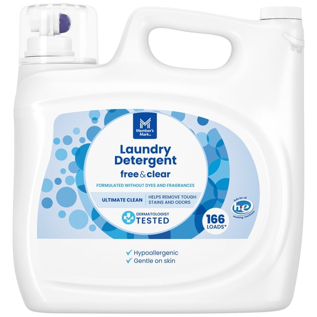 Member's Mark Laundry Detergent Ultimate Clean, Free & Clear, 166 loads, 218 fl. oz.