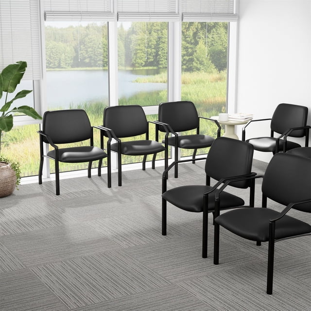 BOSS Office Fabric Upholstered Steel Frame Guest Arm Chair