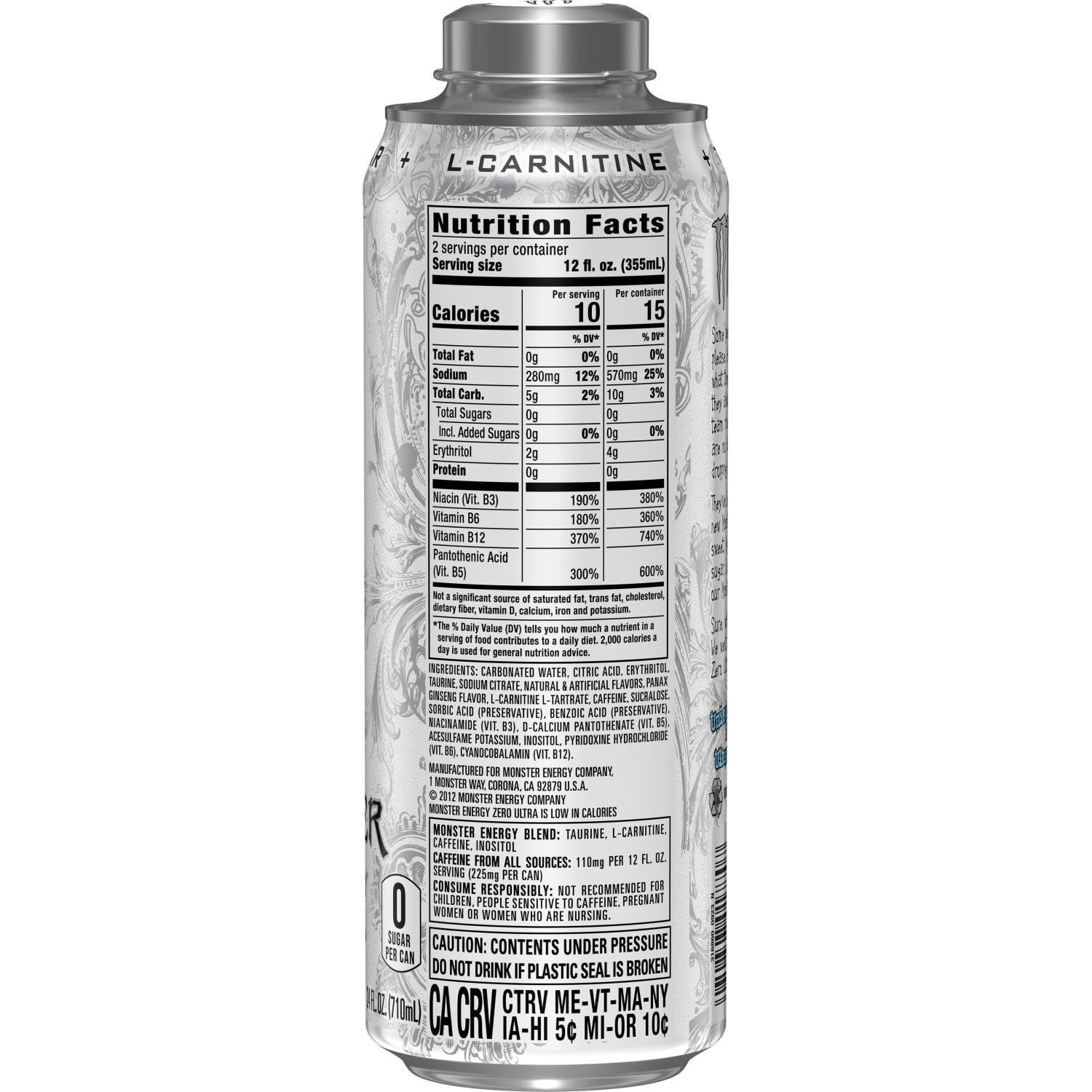 Monster Energy Mega Can Zero Ultra 24 fl. oz., 12 pk. - Samsclub.com