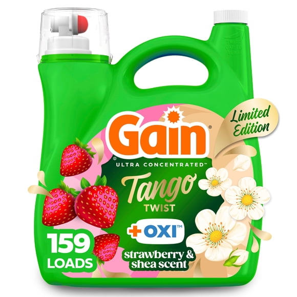 Gain Tango Twist + Oxi Liquid Laundry Detergent, Strawberry & Shea Scent, 159 Loads, 170 fl. oz.