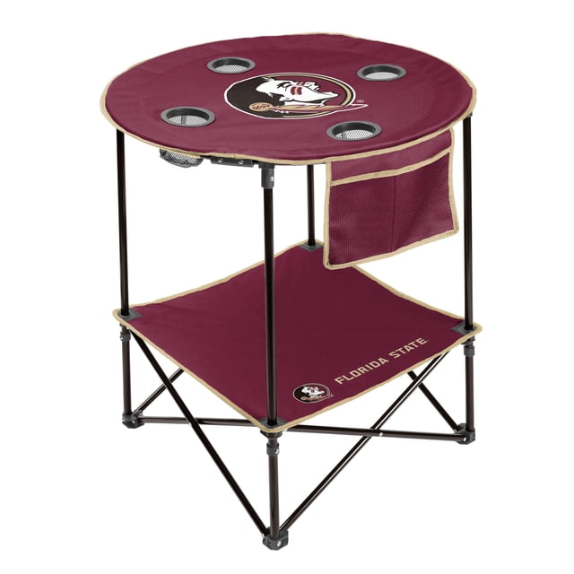 Logo Brands NCAA 27.6" Round Tailgate Table with Shelf