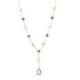 thumbnail image 1 of Round & Pear Cut Multi-Gemstone Lariat Necklace in 14K Gold, 1 of 5