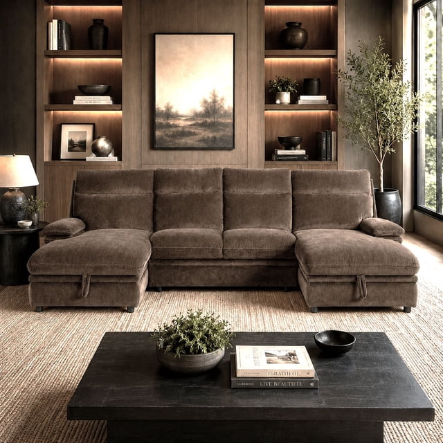 Skylar Convertible Sleeper Sectional with Double Chaise