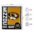 thumbnail image 3 of Logo Brands Missouri Tigers 60"x70" Super Plush Blanket, 3 of 6