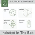 thumbnail image 7 of Hunter 23" Easy Install Dual-Mount LED Garage Fan with 6 Speed High Velocity Motor, 7 of 21