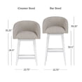 thumbnail image 4 of HH2 Home Upholstered Barrel Back Wood Adjustable Height Swivel Bar Stool, 4 of 19