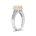 thumbnail image 3 of 1.60 CT. TW Cushion Cut Natural Yellow Halo Diamond Ring in 18K Gold, 3 of 6